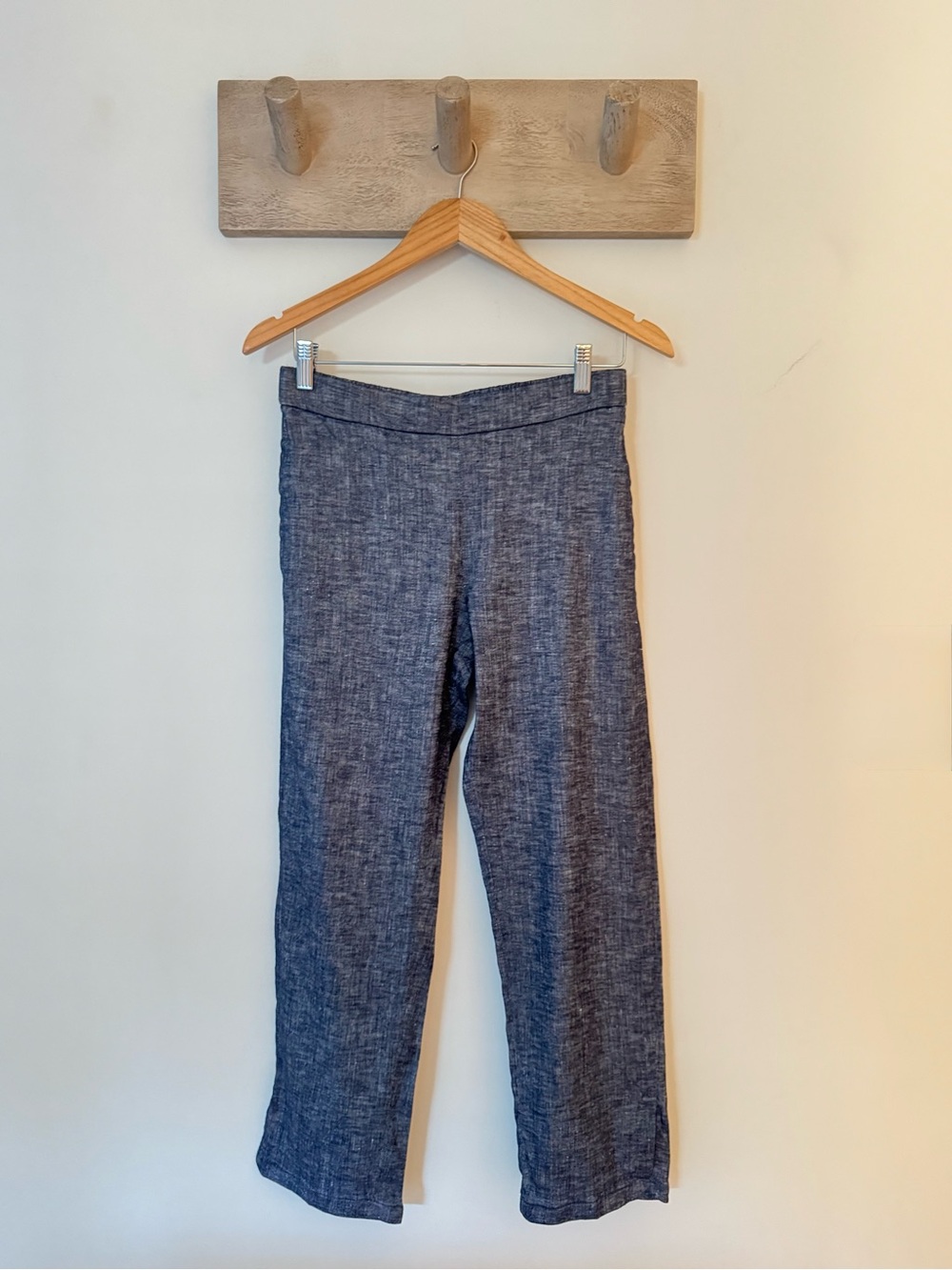 ⁠Theory Linen Blend Thorina Cropped Pants Size 6 Minimalist Quiet Luxury